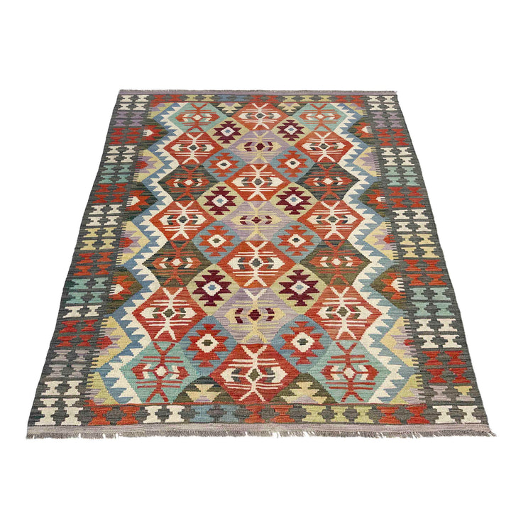 Handmade Vegetable Kilim 4' 11" x 6' 6" - No. AL354875