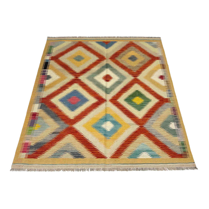 Handmade Vegetable Kelim 4' 11" x 6' 6" - No. AL851419
