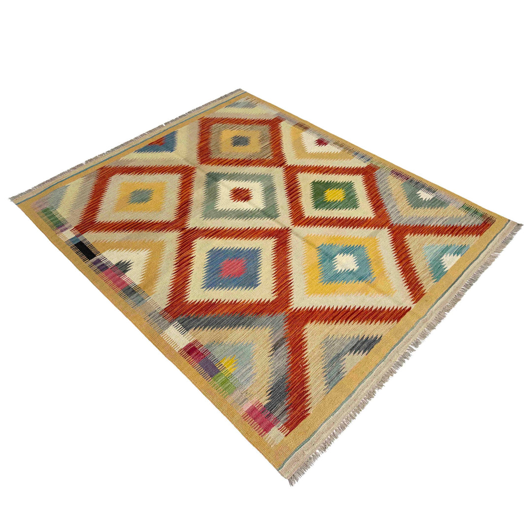 Handmade Vegetable Kelim 4' 11" x 6' 6" - No. AL851419