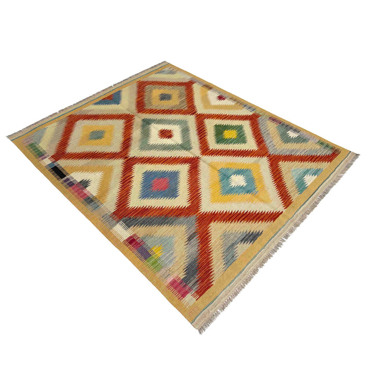 Handmade Vegetable Kelim 4' 11" x 6' 6" - No. AL851419