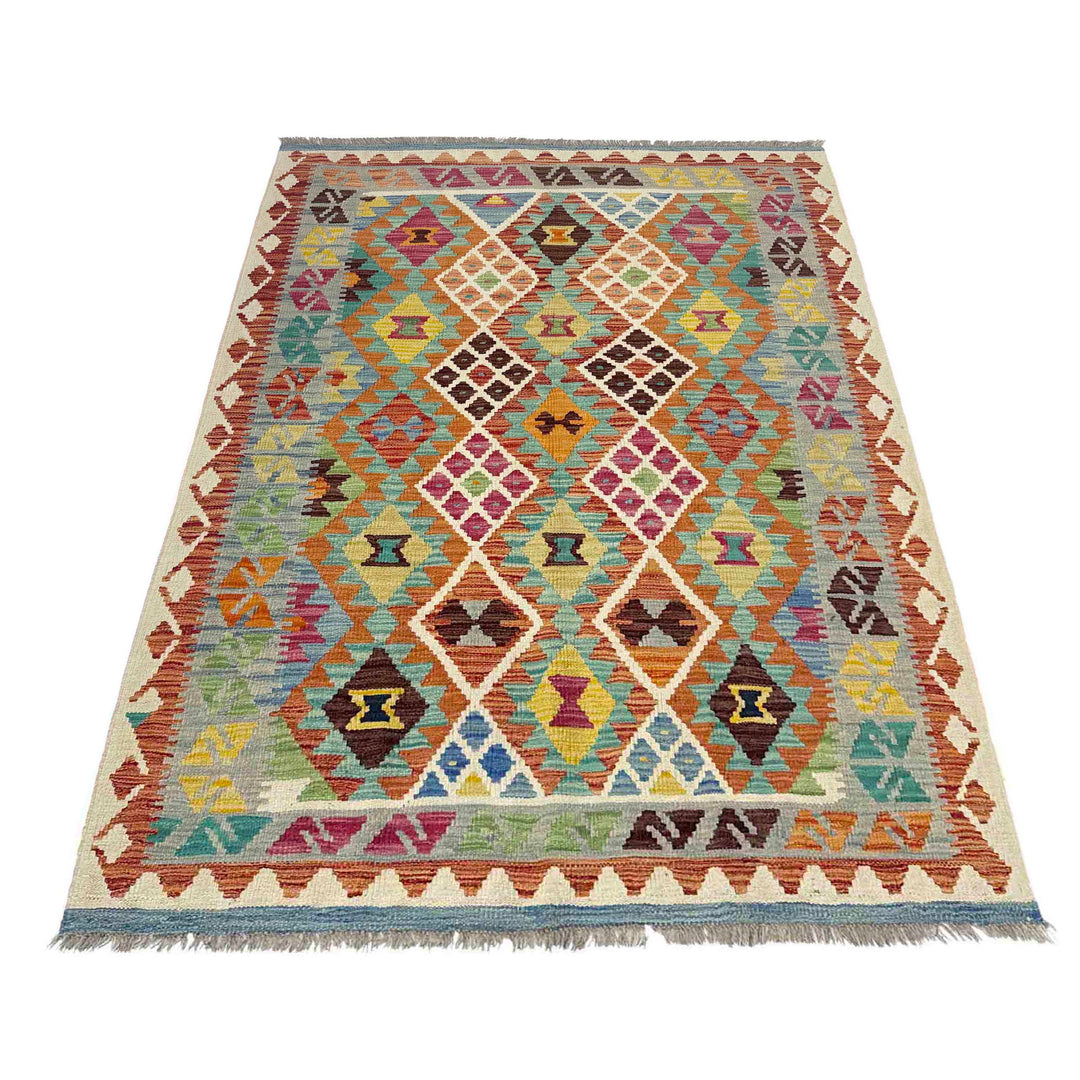 Hand Made Afghan Kilim 3' 11" x 5' 10" - No. AL652718