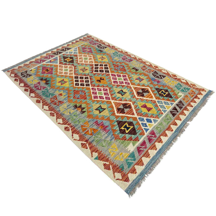 Hand Made Afghan Kilim 3' 11" x 5' 10" - No. AL652718