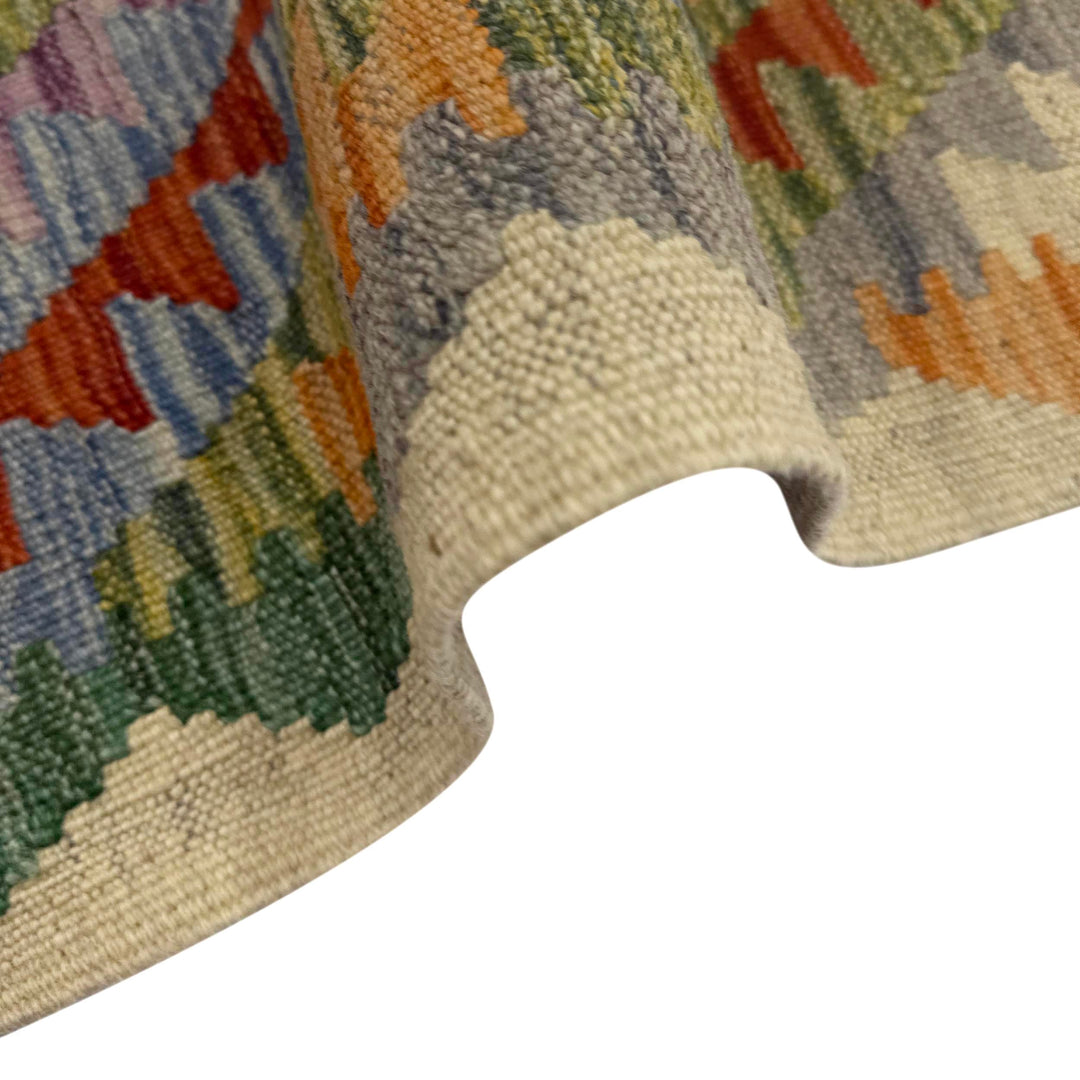 Multi Color ful Flat-Weave Wool Kilim 3' 11" x 5' 11" - No. AL529043