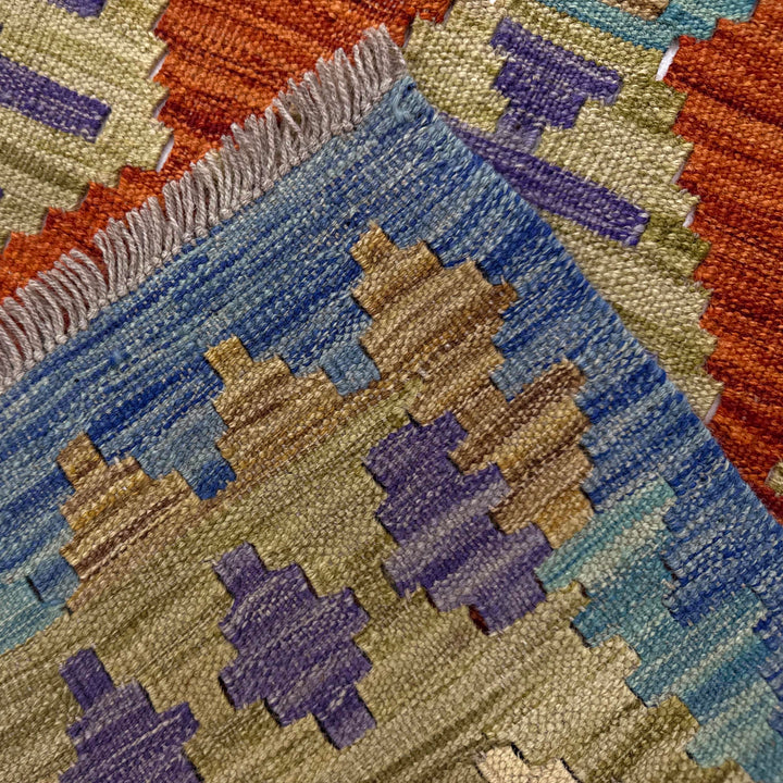 Multi Color ful Flat-Weave Wool Kilim 5' 10" x 7' 6" - No. AL753553