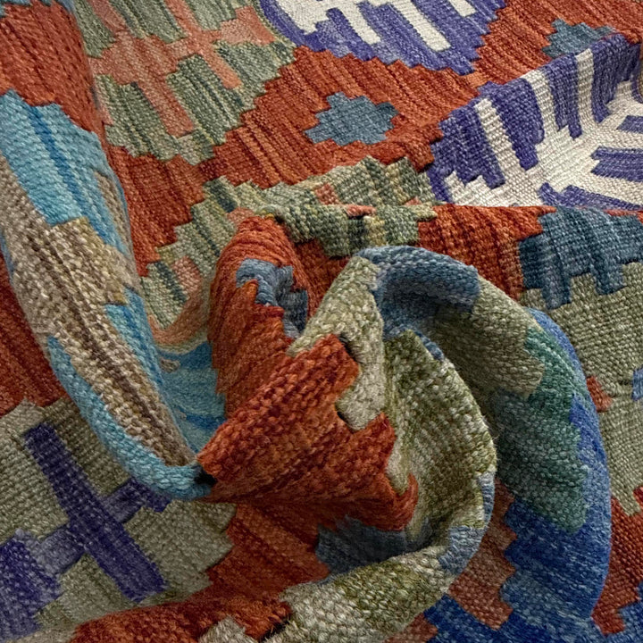 Multi Color ful Flat-Weave Wool Kilim 5' 10" x 7' 6" - No. AL753553