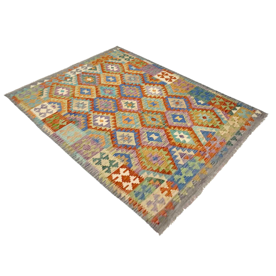 Handmade Vegetable Kilim 5' 8" x 8' 2" - No. AL378101
