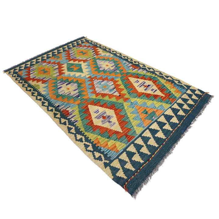Handmade Afghan Vegetable Kilim 3' 3" x 5' 1" - No. AL769658