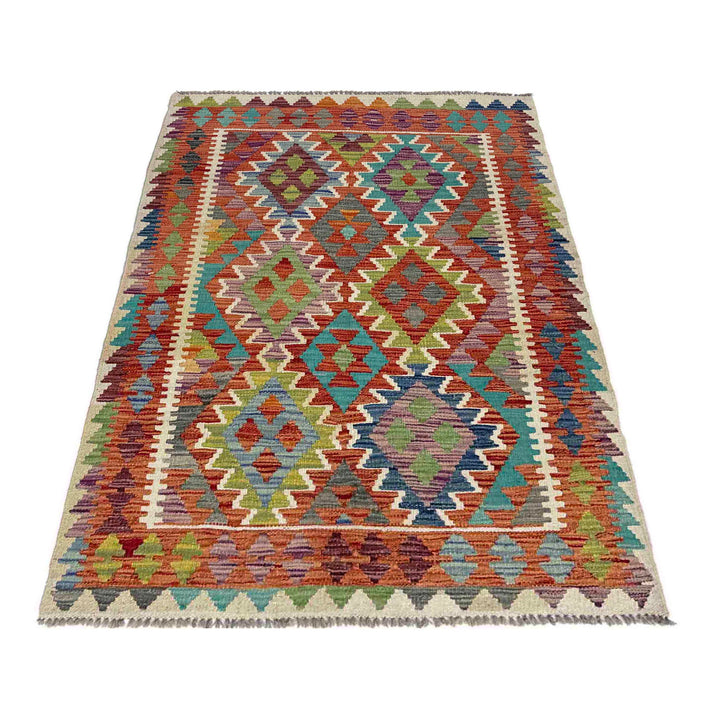 Hand Made Afghan Kilim 3' 5" x 4' 11" - No. AL685990