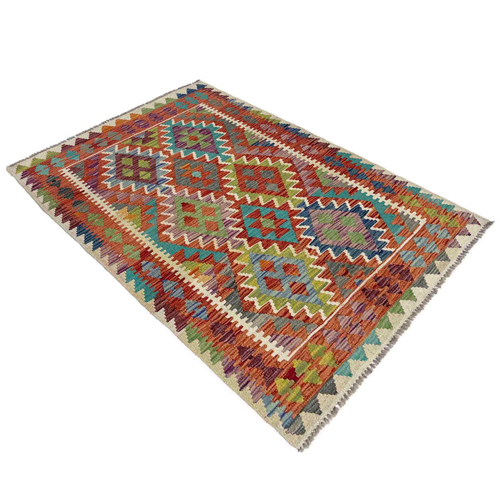 Hand Made Afghan Kilim 3' 5" x 4' 11" - No. AL685990