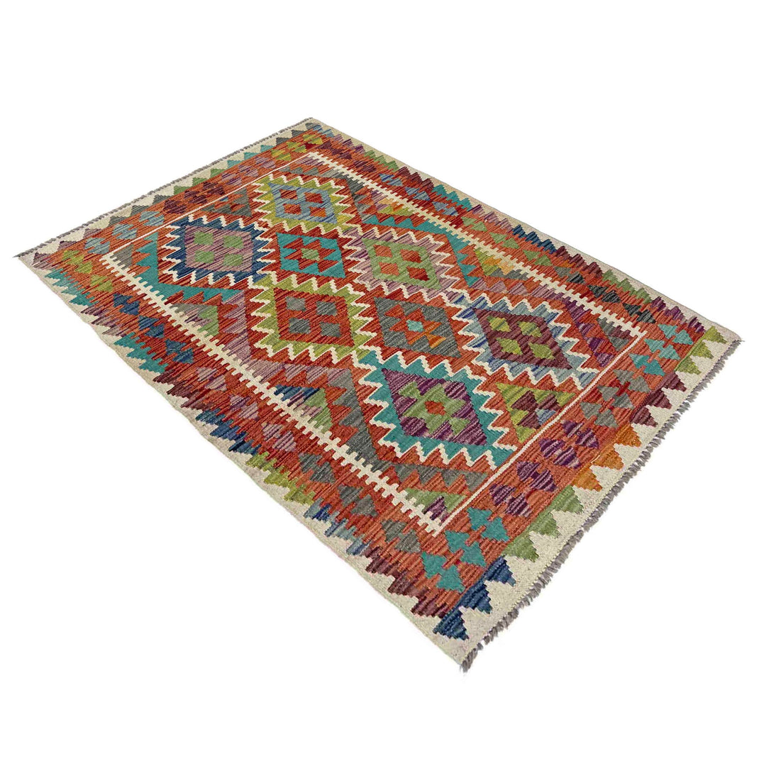 Hand Made Afghan Kilim 3' 5" x 4' 11" - No. AL685990