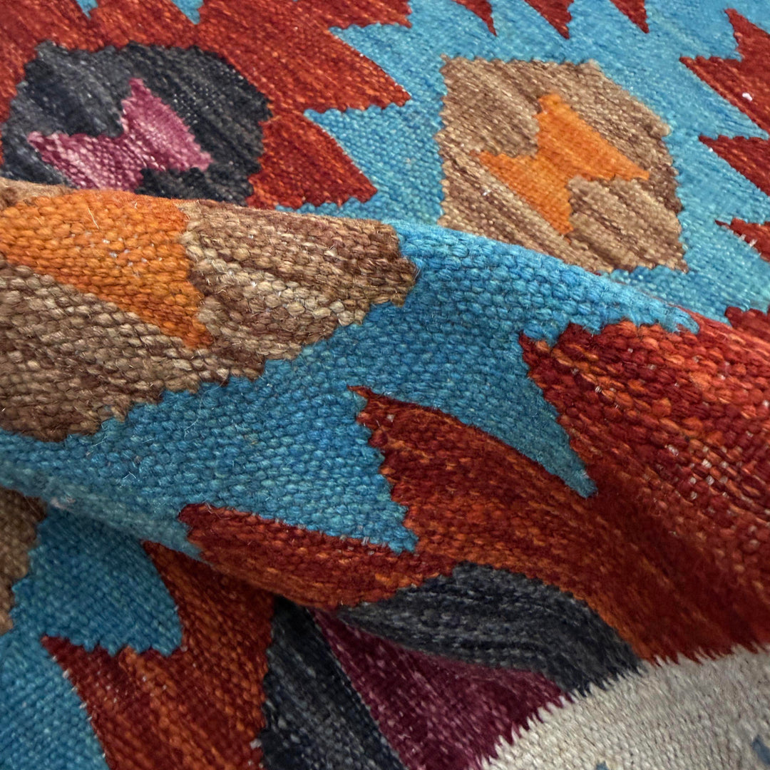 Multi Color ful Flat-Weave Wool Kilim 2' 10" x 3' 9" - No. AL574240
