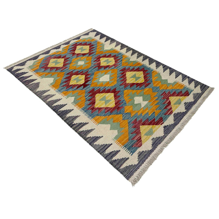 Handmade Vegetable Kilim 2' 10" x 4' 1" - No. AL249707