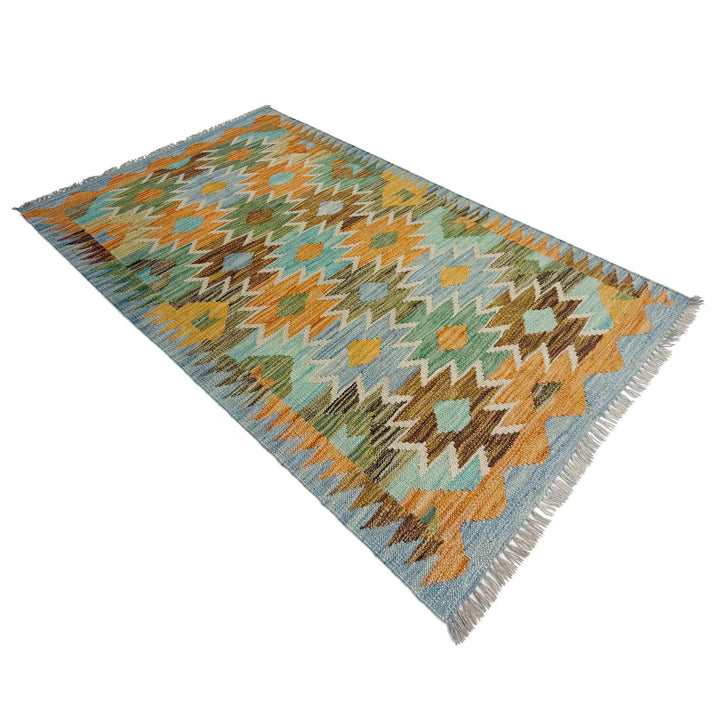 Handmade Vegetable Kelim 2' 8" x 4' 4" - No. AL223036
