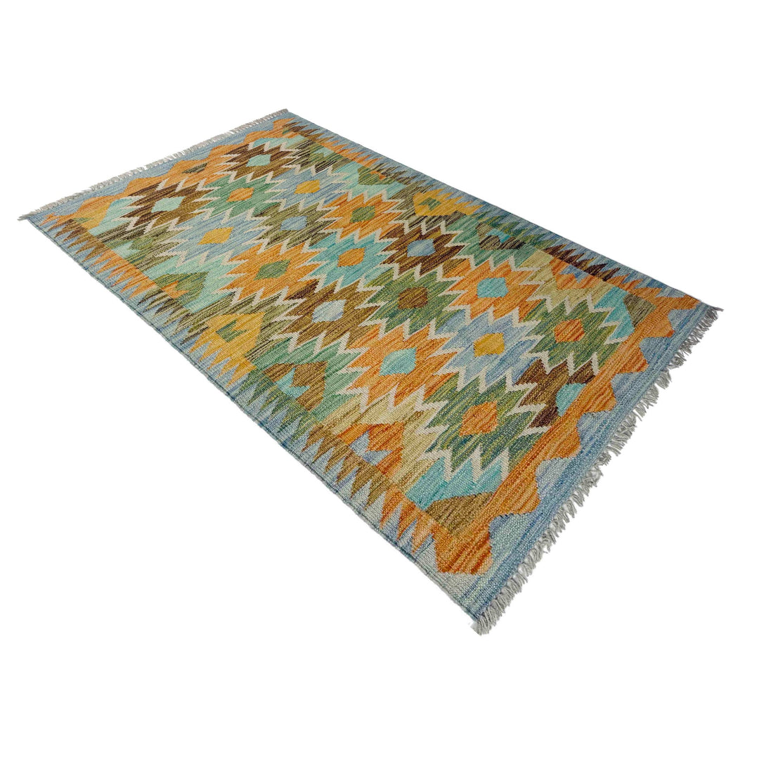 Handmade Vegetable Kelim 2' 8" x 4' 4" - No. AL223036