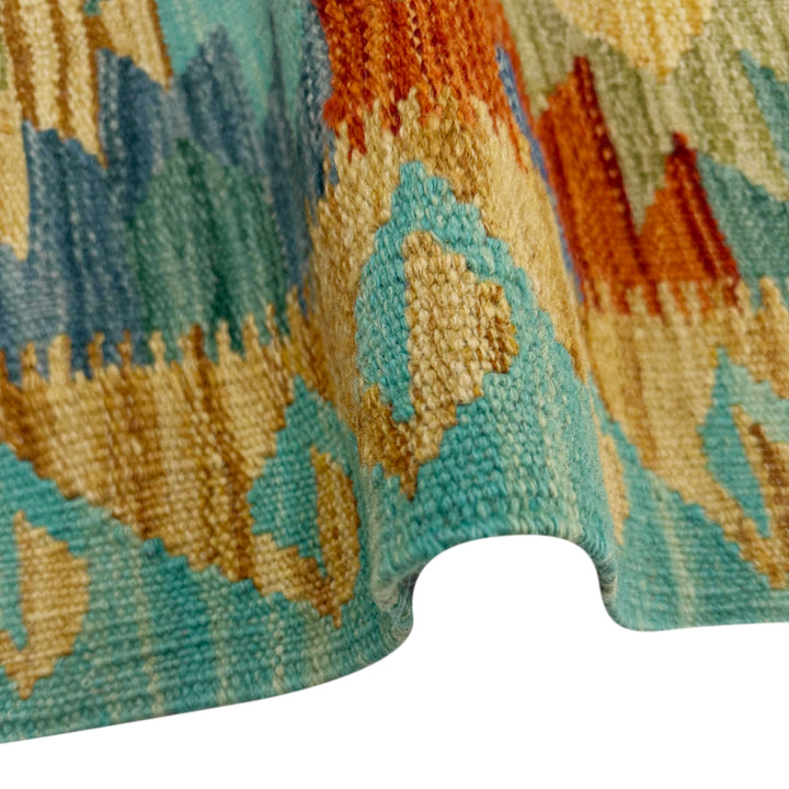 Multi Color ful Flat-Weave Wool Kilim 2' 7" x 4' 1" - No. AL620553