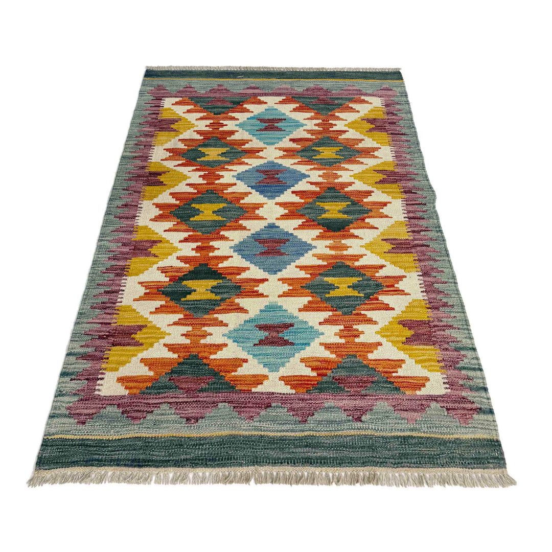 Hand Knotted Afghan Style Kilim 2' 8" x 4' 4" - No. AL488153