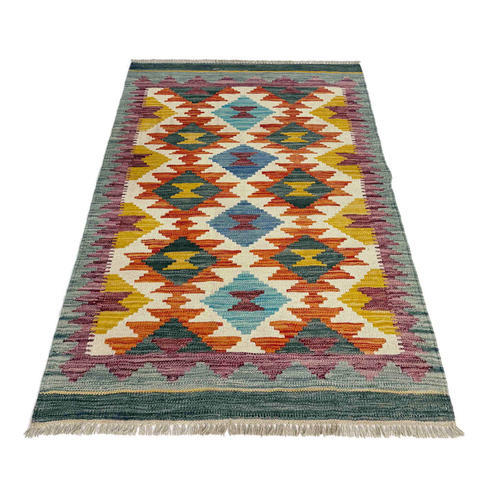 Hand Knotted Afghan Style Kilim 2' 8" x 4' 4" - No. AL488153