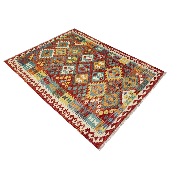 Handmade Vegetable Kelim 4' 4" x 6' 2" - No. AL337162
