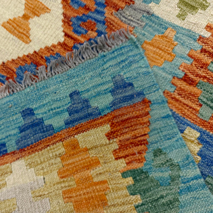 Handmade Turkish Design Wool Kilim 4' 11" x 6' 7" - No. AL977301