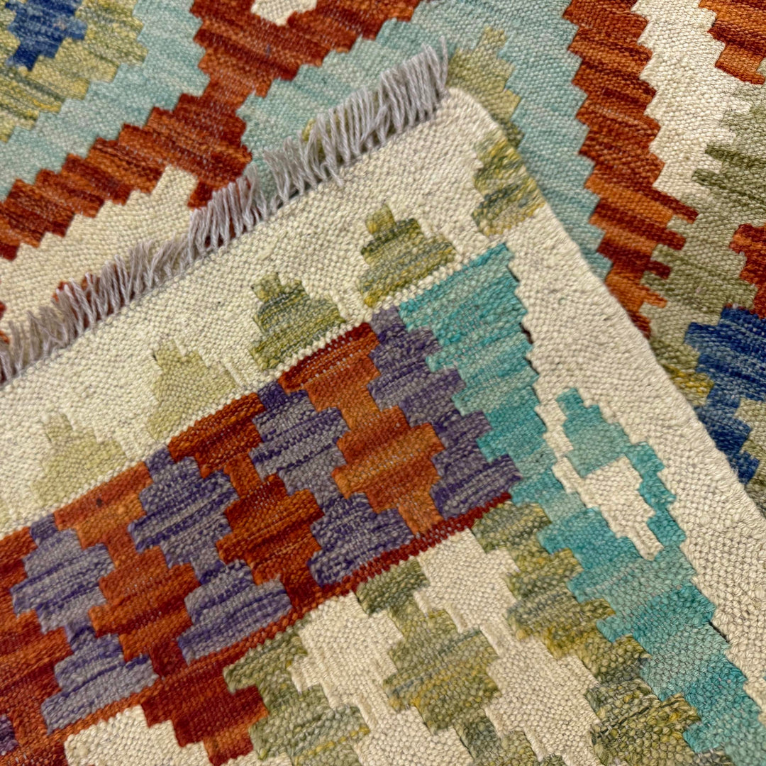 Handmade Afghan Vegetable Kilim 4' 5" x 6' 5" - No. AL644781