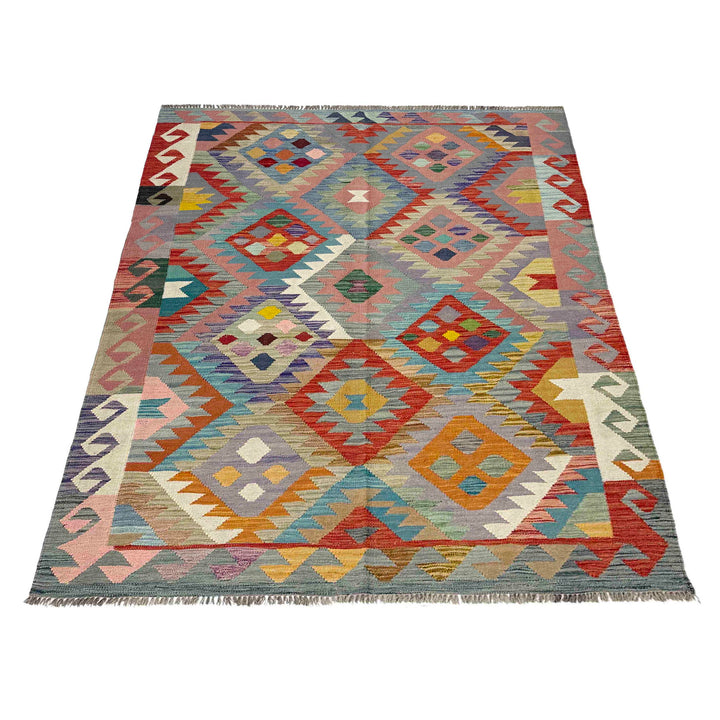 Handmade Vegetable Kelim 4' 11" x 6' 8" - No. AL364790