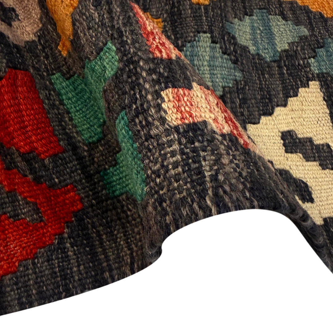 Afghan Vegetable Kilim Rug 2' 8" x 10' 2" Flat-Weave field