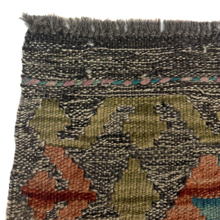 Multi Color ful Flat-Weave Wool Kilim Runner 2' 11" x 9' 11" - No. AL583339