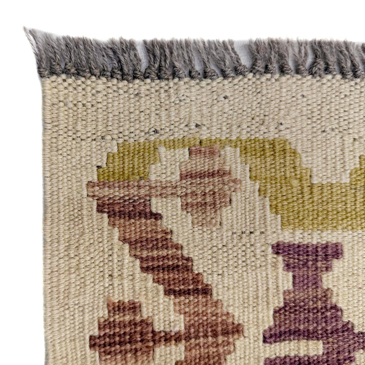 Afghan Vegetable Kilim Rug 8' 2" x 9' 11" Flat-Weave pattern