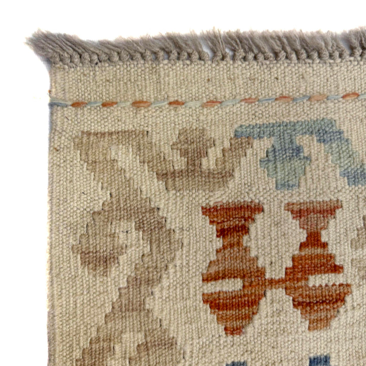 Afghan Vegetable Kilim Rug 8' 5" x 9' 9" Flat-Weave pattern