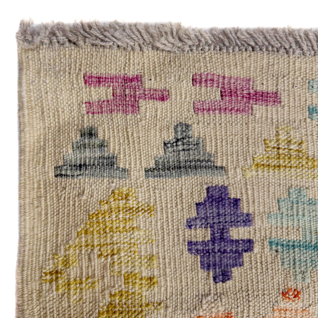 Afghan Vegetable Kilim Rug 10'7" x 13'0" Flat-Weave pattern