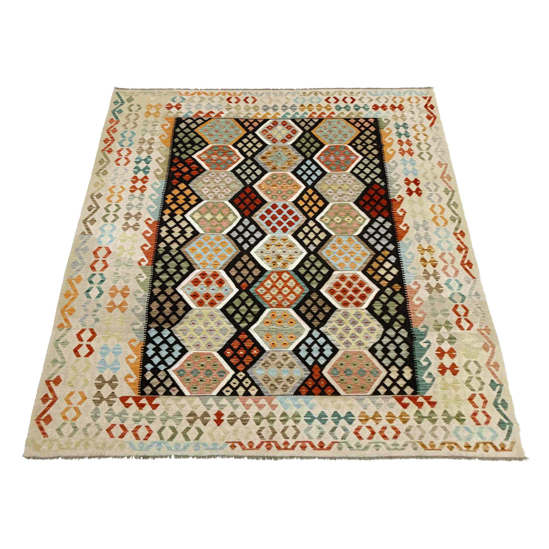 Handmade Turkish Design Wool Kilim 8' 1" x 11' 7" - No. AL468986