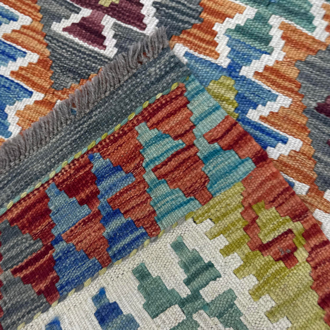 Hand Knotted Afghan Style Kilim 3' 4" x 5' 3" - No. AL969041