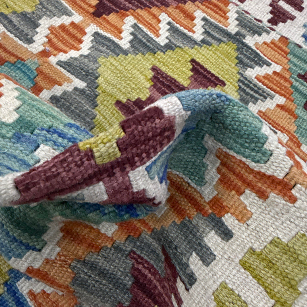 Hand Knotted Afghan Style Kilim 3' 4" x 5' 3" - No. AL969041