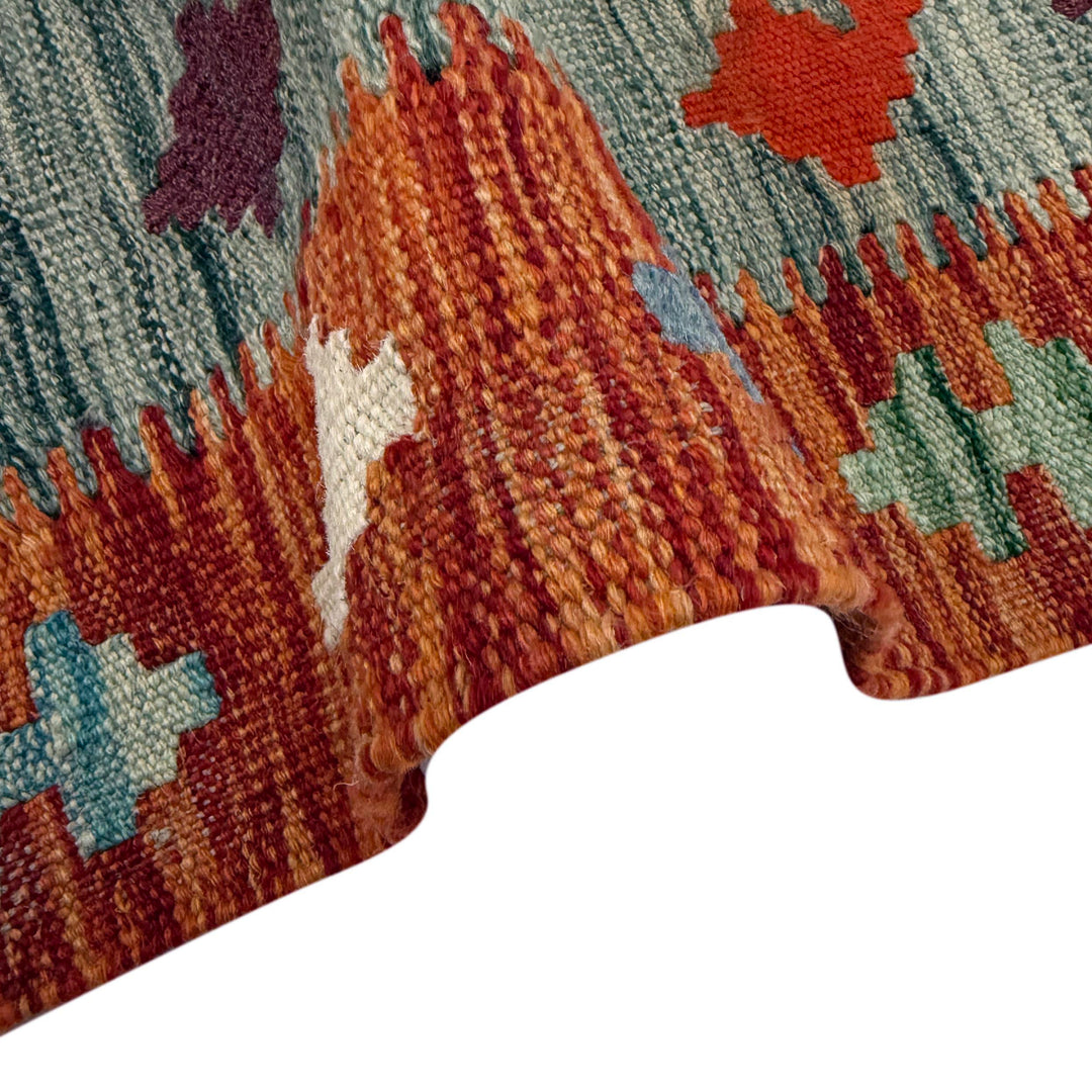 Handmade Turkish Design Wool Kilim 3' 9" x 4' 11" - No. AL957272
