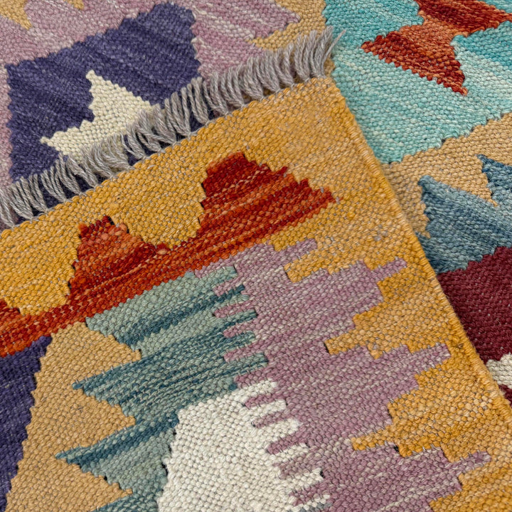 Hand Woven Wool Kelim 2' 10" x 4' 2" - No. AL981671