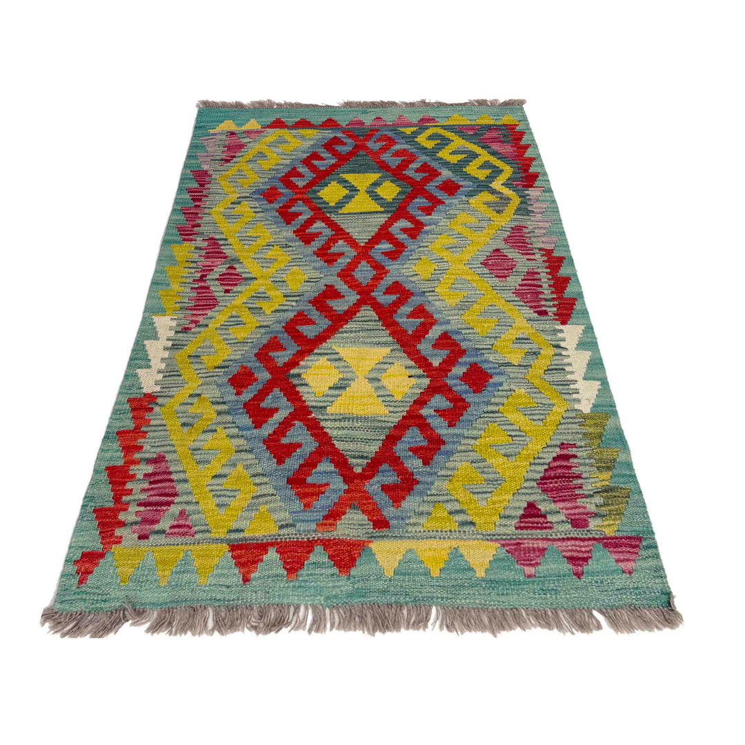 Handmade Vegetable Kelim 2' 9" x 3' 11" - No. AL448286