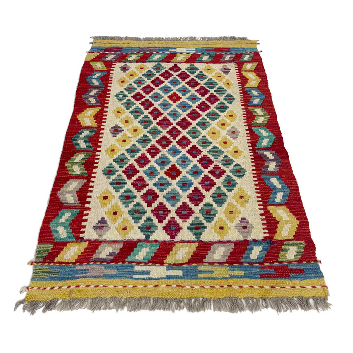 Hand Knotted Afghan Style Kilim 2' 7" x 4' 0" - No. AL186823