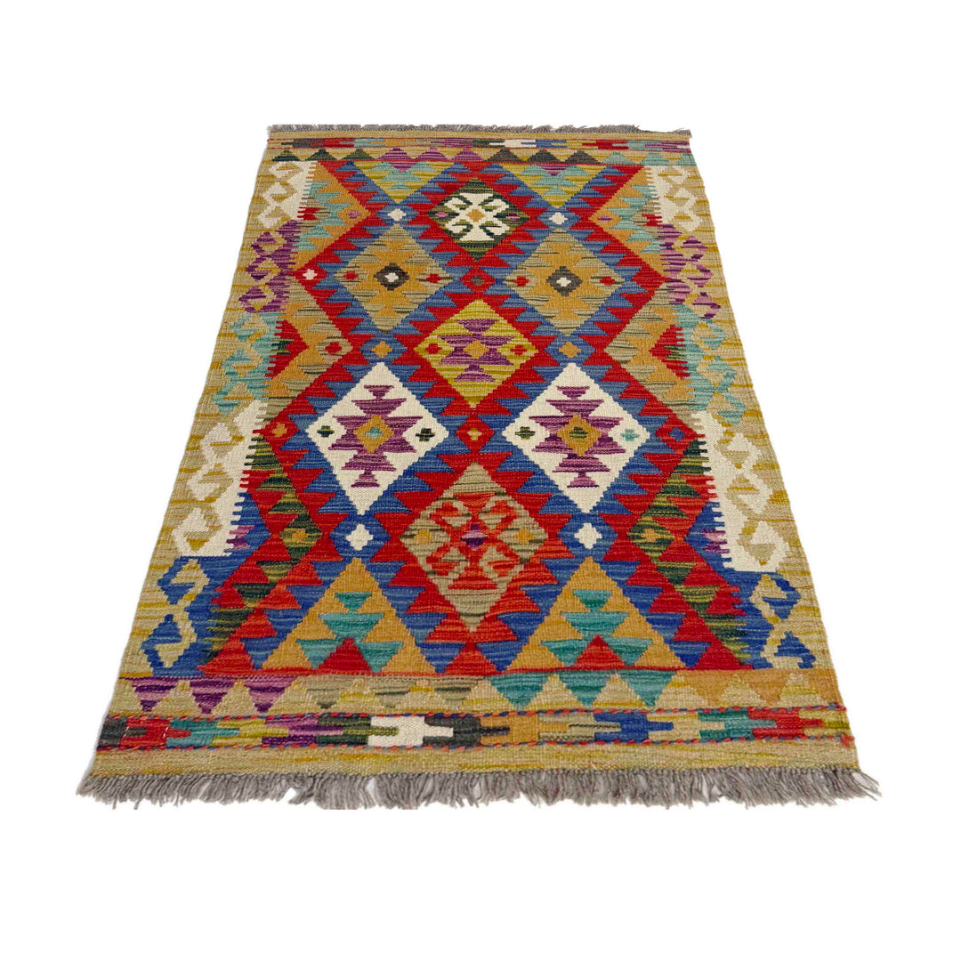 Hand Woven Wool Kelim 2' 7" x 4' 4" - No. AL601593