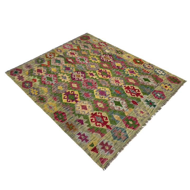 Handmade Turkish Design Wool Kilim 5' 3" x 6' 7" - No. AL112766