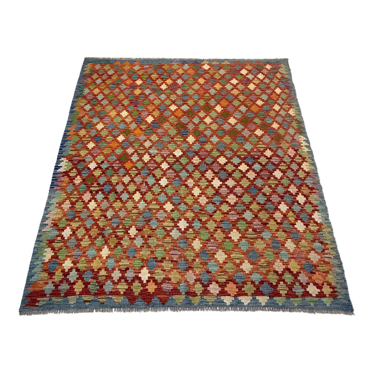 Afghan Vegetable Kilim Rug 5' 11" x 8' 0" Flat-Weave view