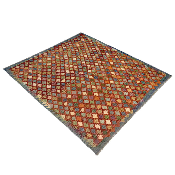 Afghan Vegetable Kilim Rug 5' 11" x 8' 0" Flat-Weave pattern