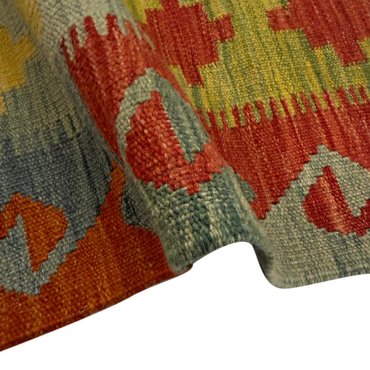 Afghan Vegetable Kilim Rug 5' 7" x 8' 2" Flat-Weave field