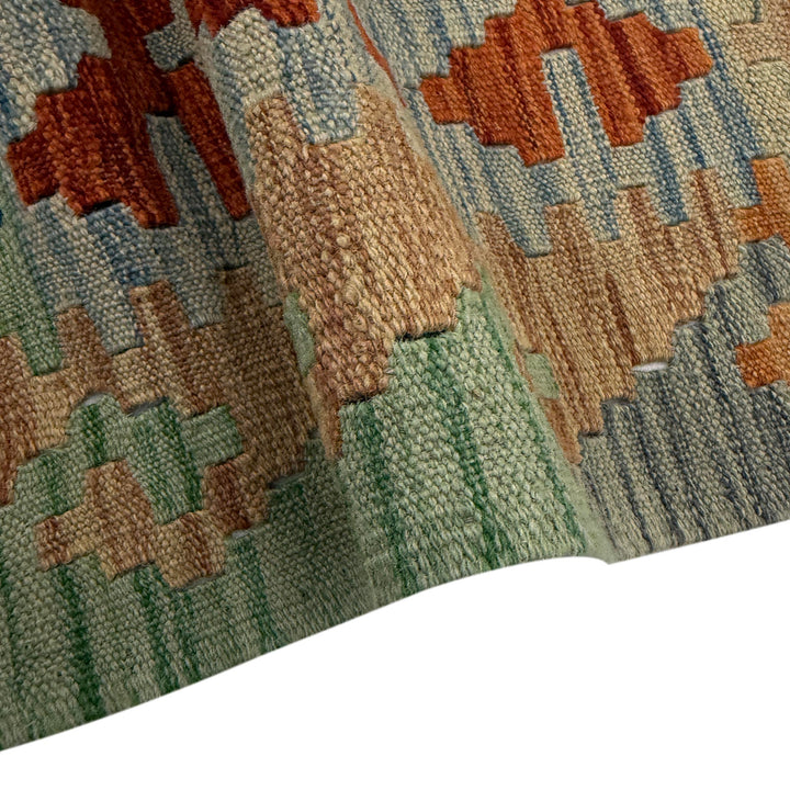 Afghan Vegetable Kilim Rug 6' 2" x 7' 10" Flat-Weave field