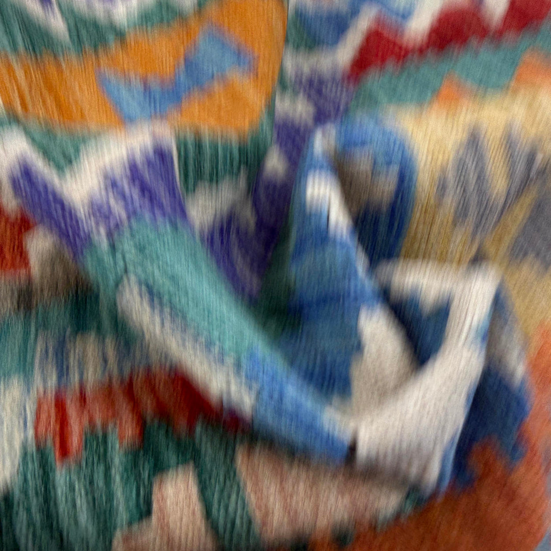Afghan Vegetable Kilim Rug 5' 10" x 8' 2" Flat-Weave texture