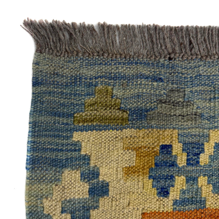 Afghan Vegetable Kilim Rug 5' 8" x 8' 5" Flat-Weave pattern