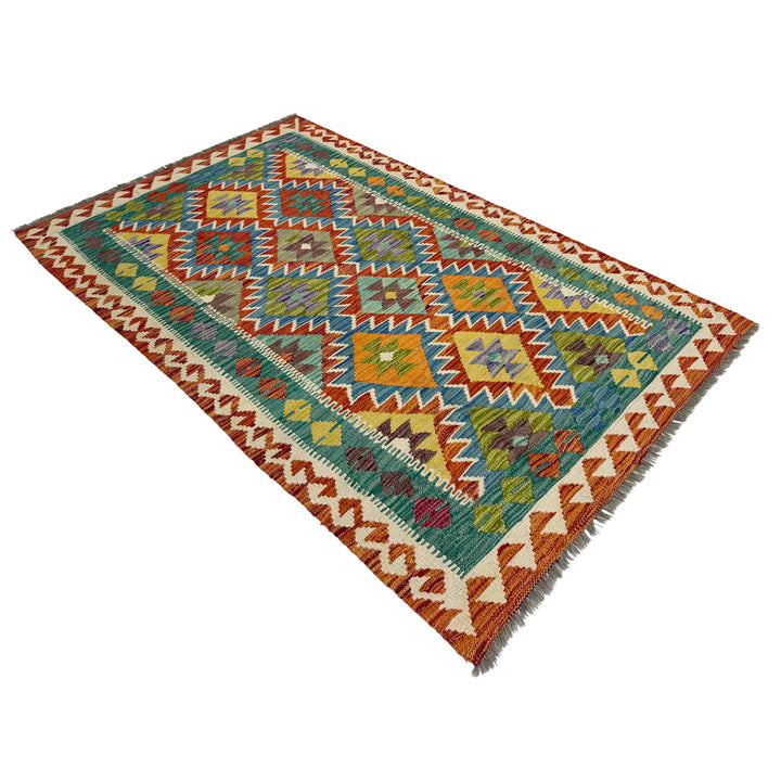 Afghan Vegetable Kilim Rug 4' 1" x 6' 5" Flat-Weave view