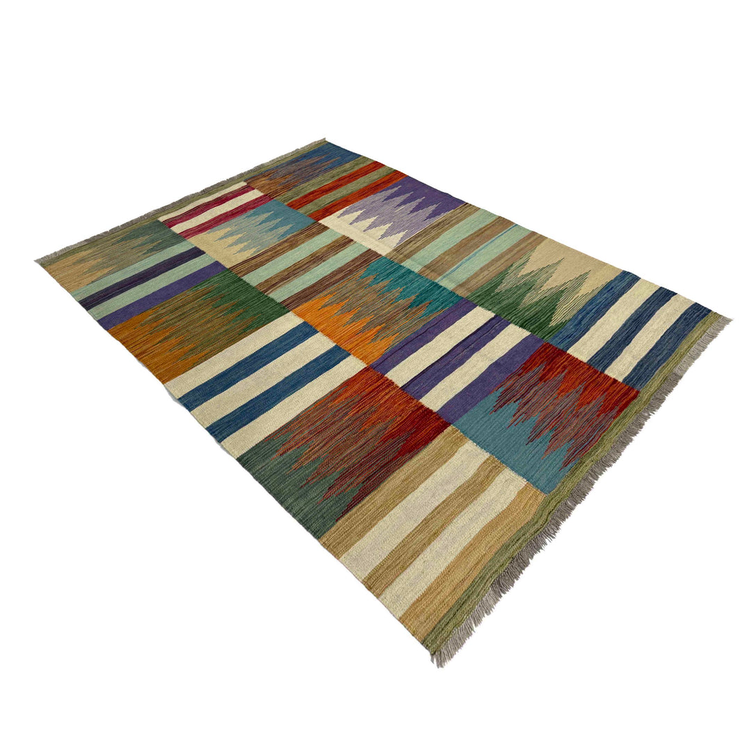 Afghan Vegetable Kilim Rug 4' 0" x 6' 0" Flat-Weave view