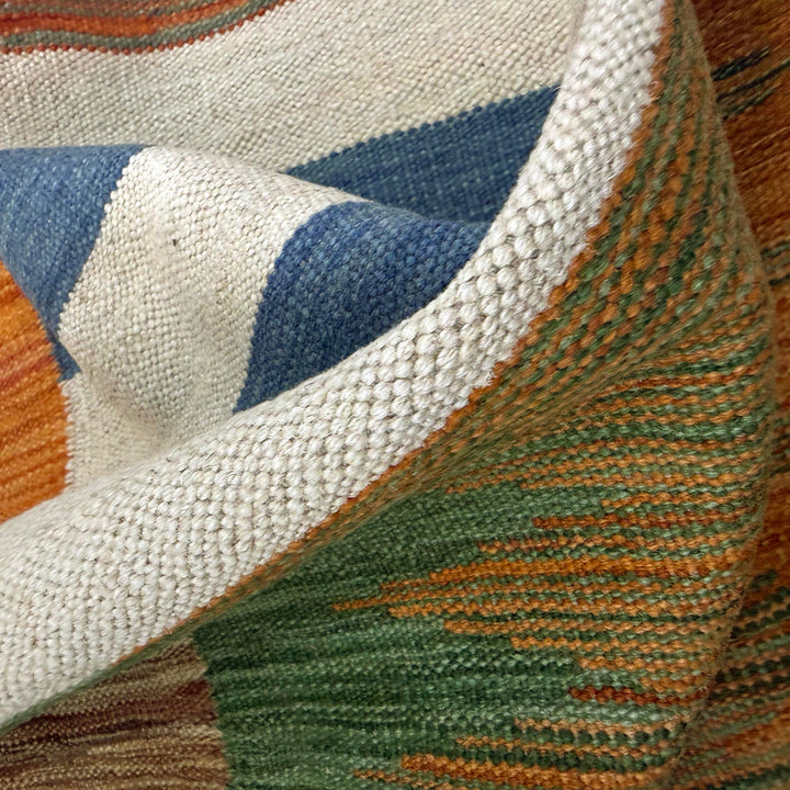 Afghan Vegetable Kilim Rug 4' 0" x 6' 0" Flat-Weave texture