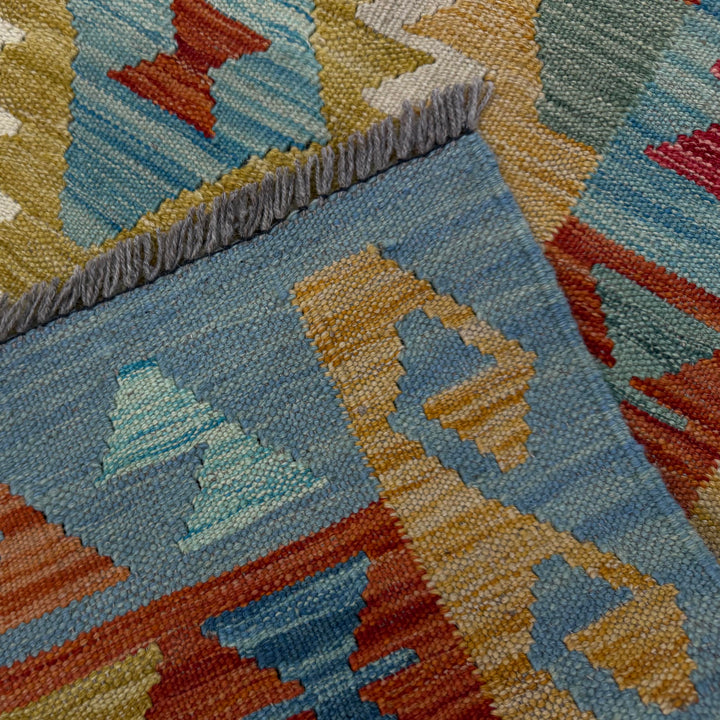 Hand Woven Wool Kelim 4' 0" x 6' 8" - No. AL122950