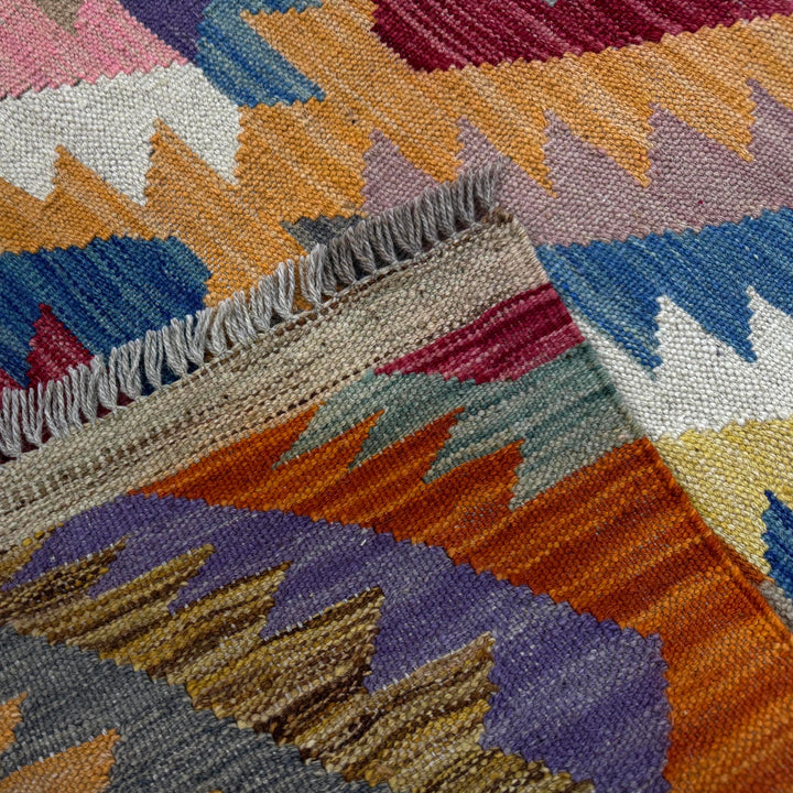 Handmade Turkish Design Wool Kilim 4' 2" x 6' 0" - No. AL263468